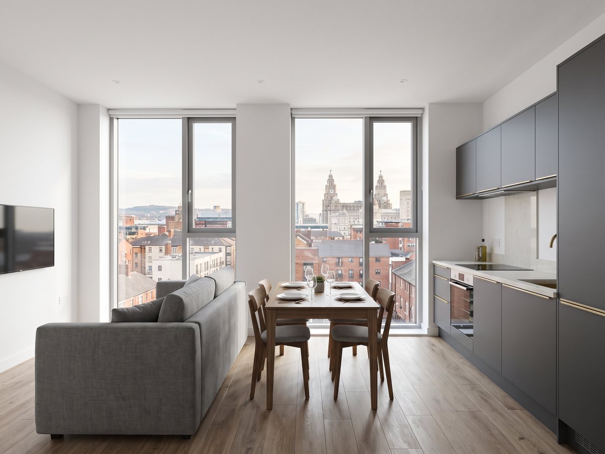 Meridian Collection living space, CGI